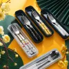 Multi-color portable tableware set, stainless steel lightweight travel lunch box six-piece set Specification image